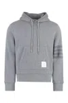 Thom Browne Stripe-detail Sleeve Hoodie In Gray