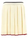 Thom Browne Knitted Pleated Skirt In Yellow