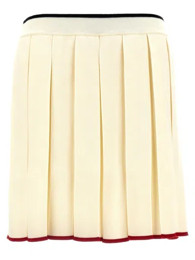 THOM BROWNE KNITTED PLEATED SKIRT