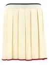 Thom Browne Knitted Pleated Skirt In White