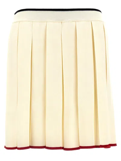 THOM BROWNE KNITTED PLEATED SKIRT