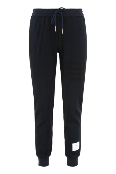 Thom Browne Knitted Track-pants In Blue