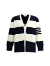 Thom Browne Iconic Bands Striped Cotton Cardigan