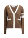 Thom Browne V-neck Cardigan In Brown