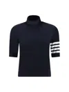 Thom Browne Fine Merino Wool Short-sleeve Turtleneck Sweater