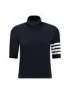 Thom Browne Fine Merino Wool Short-sleeve Turtleneck Sweater