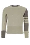 Thom Browne Striped Embroidered Cashmere Crewneck In Multi