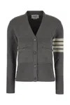 Thom Browne Grey Cotton Cardigan In Gray