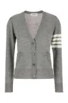Thom Browne Grey 4-bar Stripe Knit Cardigan