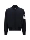 Thom Browne 4-bar Plain Weave Suiting Bomber Jacket In Blue