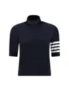 Thom Browne Fine Merino Wool Short-sleeve Turtleneck Sweater