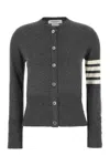 Thom Browne Cashmere Cardigan With Ribbed Texture And Button Detailing In Gray