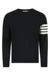 Thom Browne Midnight Blue Wool Sweater In Black