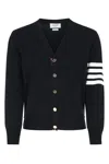 Thom Browne Milano Stitch V Neck Cardigan In Cotton In 415