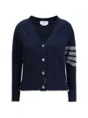 Thom Browne Holiday Merino Hector Intarsia Cardigan In Blue