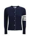Thom Browne Virgin Wool Cardigan In Blue