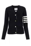 Thom Browne 4-bar Stripes Cashmere Cardigan In Blue