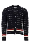 Thom Browne All Over Cable Stitch Classic Cardigan In Blue