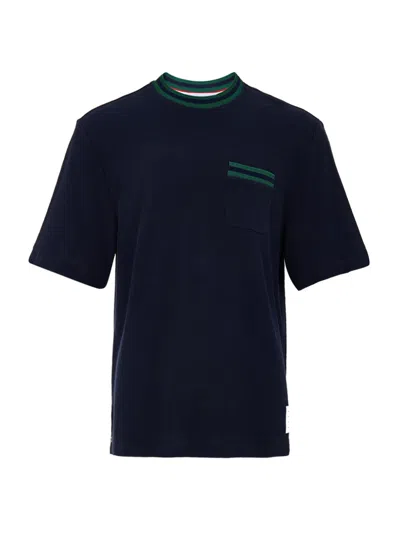 THOM BROWNE KNITWEAR COTTON COURT SLEEVES KNITWEAR EFFECT THOM BROWNE