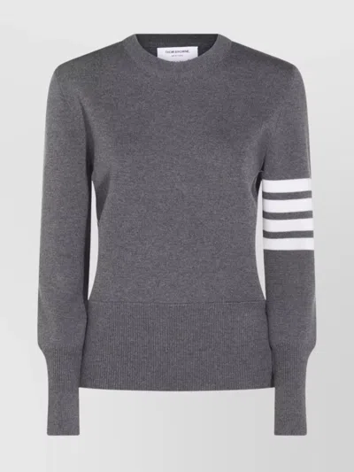 THOM BROWNE RIBBED WOOL CREWNECK JUMPER