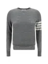 Thom Browne 4-bar Sweatshirt In Gray