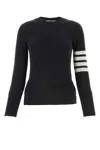 Thom Browne Charcoal Wool Sweater In Black