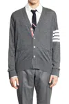 Thom Browne Classic V-neck Cardigan In Fine Merino Wool In Gray