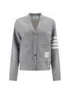 Thom Browne 4 Bar Cardigan Sweaters And Cardigans Gray In Grey