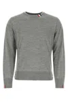 Thom Browne Melange Grey Wool Sweater In Grey