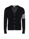 Thom Browne V Neck 4bar Wool Cardigan Navy In Navy