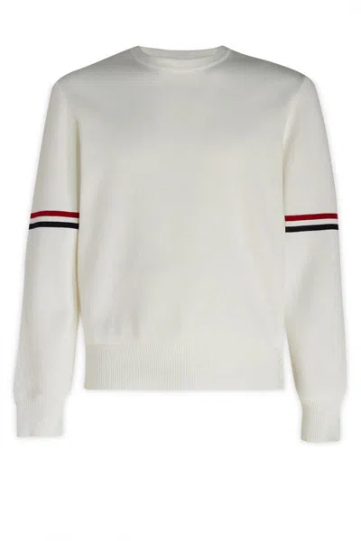 Thom Browne Tricolour-detail Sweater In White