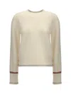 Thom Browne Pointelle Fair Isle Crew Neck Pullover In White