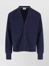 Thom Browne Knitwear With V-neckline And Ribbed Finish