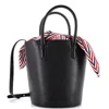 THOM BROWNE KNOT BUCKET BAG LEATHER WITH FABRIC