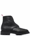 Thom Browne Wingtip Boot In Black Pebble Grain In 001 Black