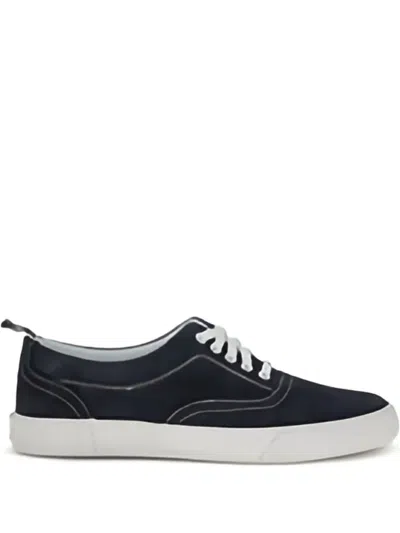 Thom Browne Lace-up Suede Sneakers In Blue