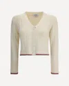 Thom Browne White Ladder Full Needle Rib Stitch Cardigan In White