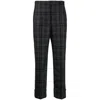 Thom Browne Ladies Charcoal Check-pattern Cropped Trousers In Grey
