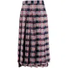 Thom Browne Ladies Chenille Tweed Pleated Skirt