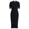 Thom Browne Cable-knit Cotton Midi Dress In Blue