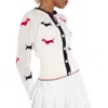 Thom Browne Ladies Cotton Pointelle Hector Cardigan In White