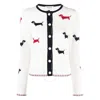 Thom Browne Intarsia-knit Hector Cotton Cardigan In White