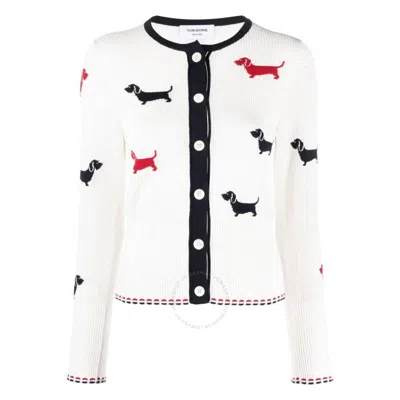THOM BROWNE THOM BROWNE LADIES COTTON POINTELLE HECTOR CARDIGAN