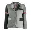 Thom Browne Grey Fun-mix Wool 2 Ply Fresco High Armhole Jacket In Grey