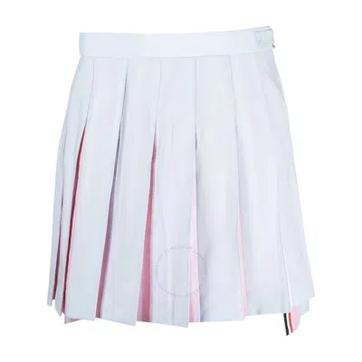 Thom Browne Ladies Light Blue Step-hem Pleated Skirt
