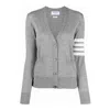 Thom Browne 4bar Wool Cardigan In Grey