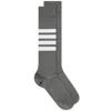 Thom Browne Grey Cotton Blend Socks In Grey