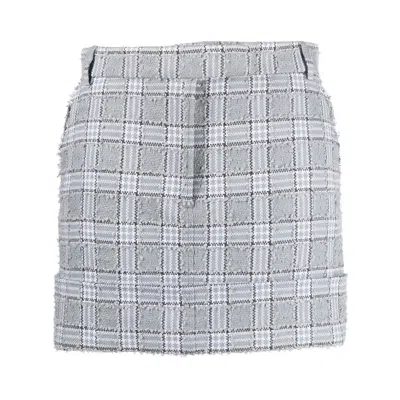 Thom Browne Gray Sack Miniskirt In Grey