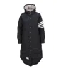 Thom Browne Navy Blue Feather Down 4-bar Coat In Blue