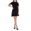 Thom Browne Ladies Navy Rwb Cuff Fine Merino Tee In Blue